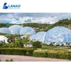 Closed tensile structure agricultural glass cover tent giant commercial transparent membrane geodesic dome greenhouse