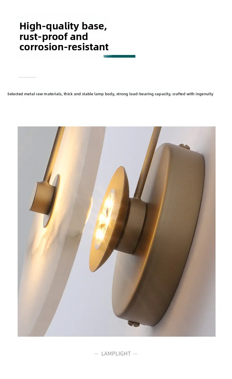product source factory cross border best selling modern natural marble led wall lamp warm white high cri 80 for living room dimmable-9
