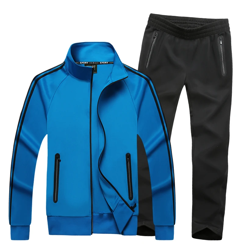 Custom 100% Polyester Mens Slim Fit Trendy Sweat Suits Set Long Sleeves ...