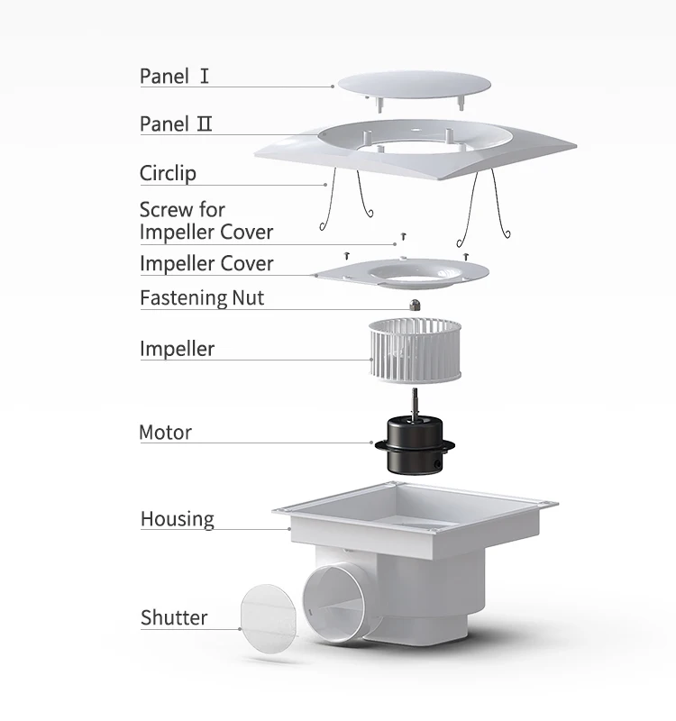 Ceiling Tubular Ventilation Fan Air Extractor Bedroom Ceiling Mount