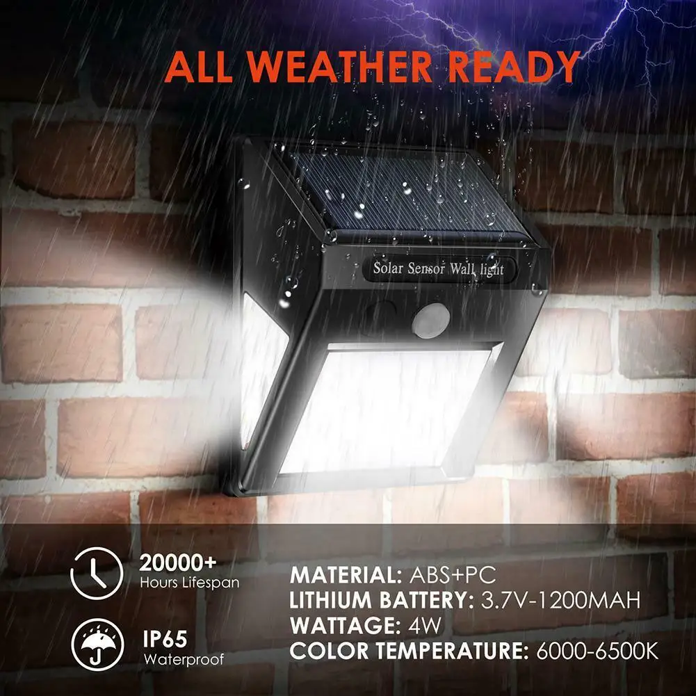 Ultra Bright 30+10 LED Solar Garden Light Cheap Outdoor Wireless Waterproof Motion Sensor LED Solar Wall Light Wall lamp