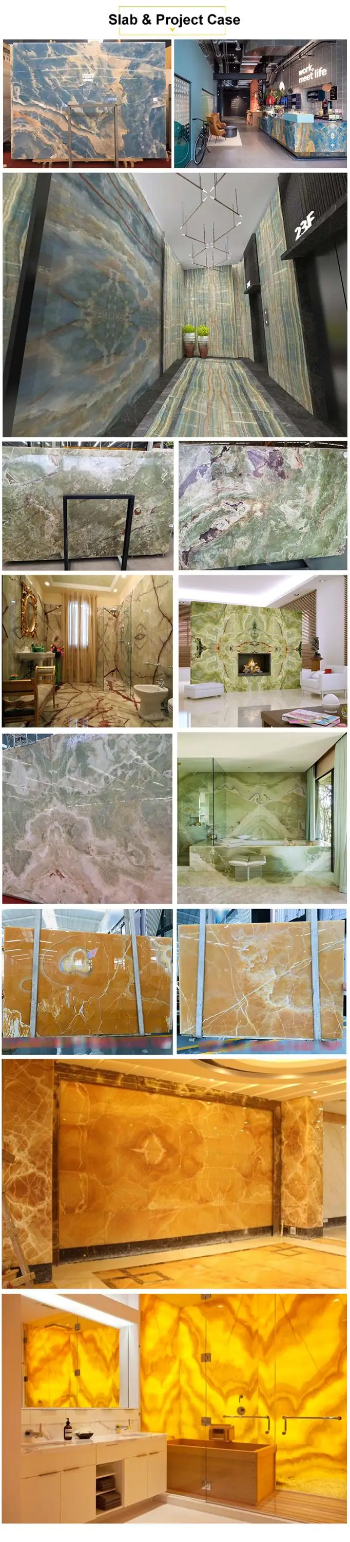 Blue Ice Jade Onyx Marble Slab For Interior Background Wall