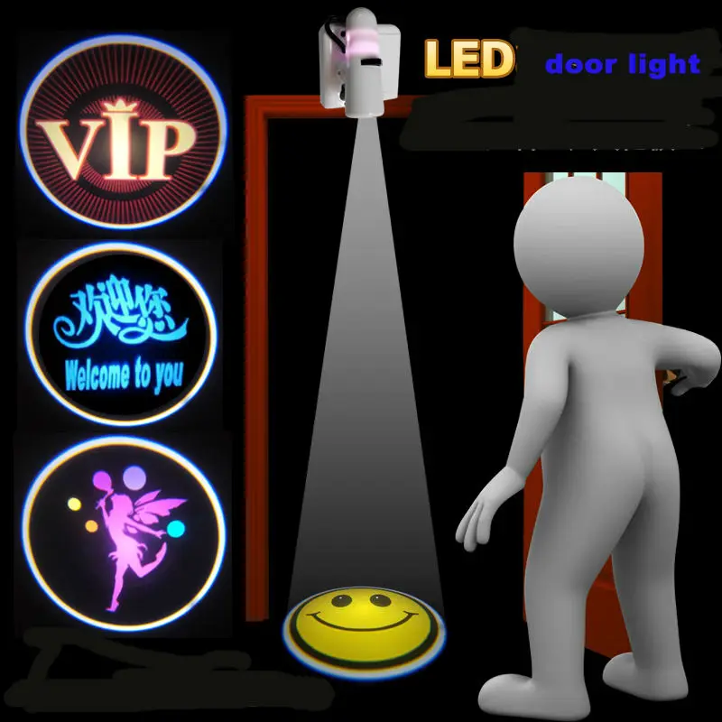 custom logo door welcome led spot projector lamp for home or hotel decoration