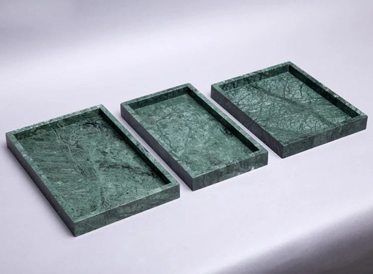 Nordic style green marble rectangle jewelry box