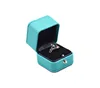 Custom Square PU Leather Green diamond ring box for wedding