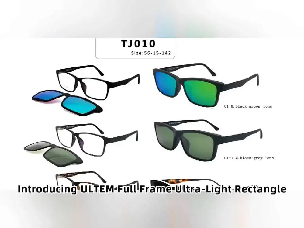 ULTEM Full Frame Eyeglasses with Magnetic Clip Polarized Lens