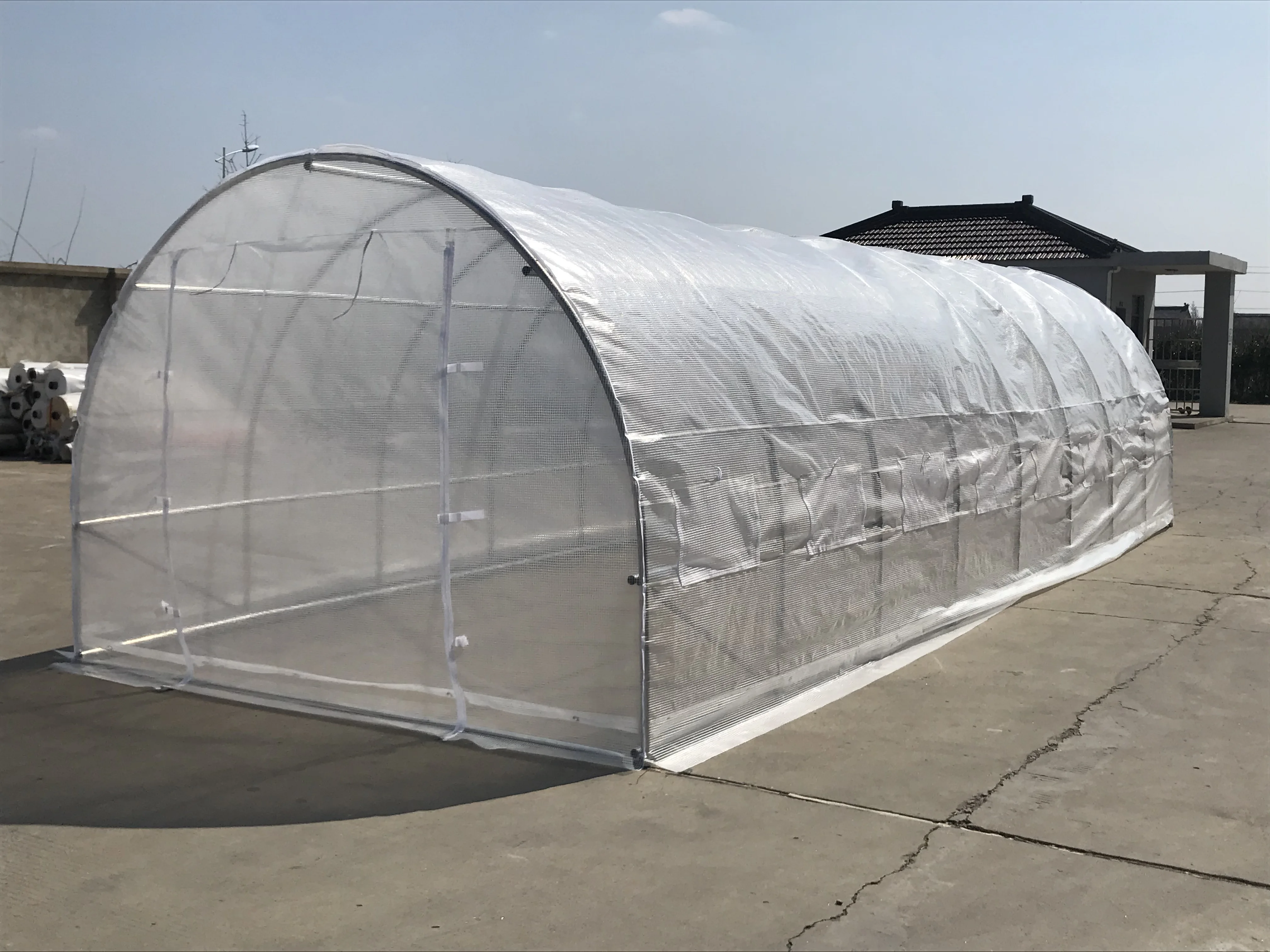 Heavy Duty Waterproof Plastic Tunnel Greenhouse For Agriculture 8x3x2m