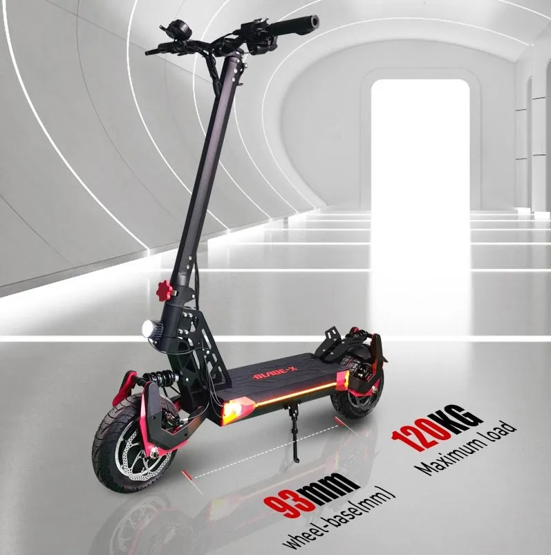 Hot Sale 2400w 60v Electric Scooter Blade X Pro 75km H Foldable Dual Wheel Wide Tire With