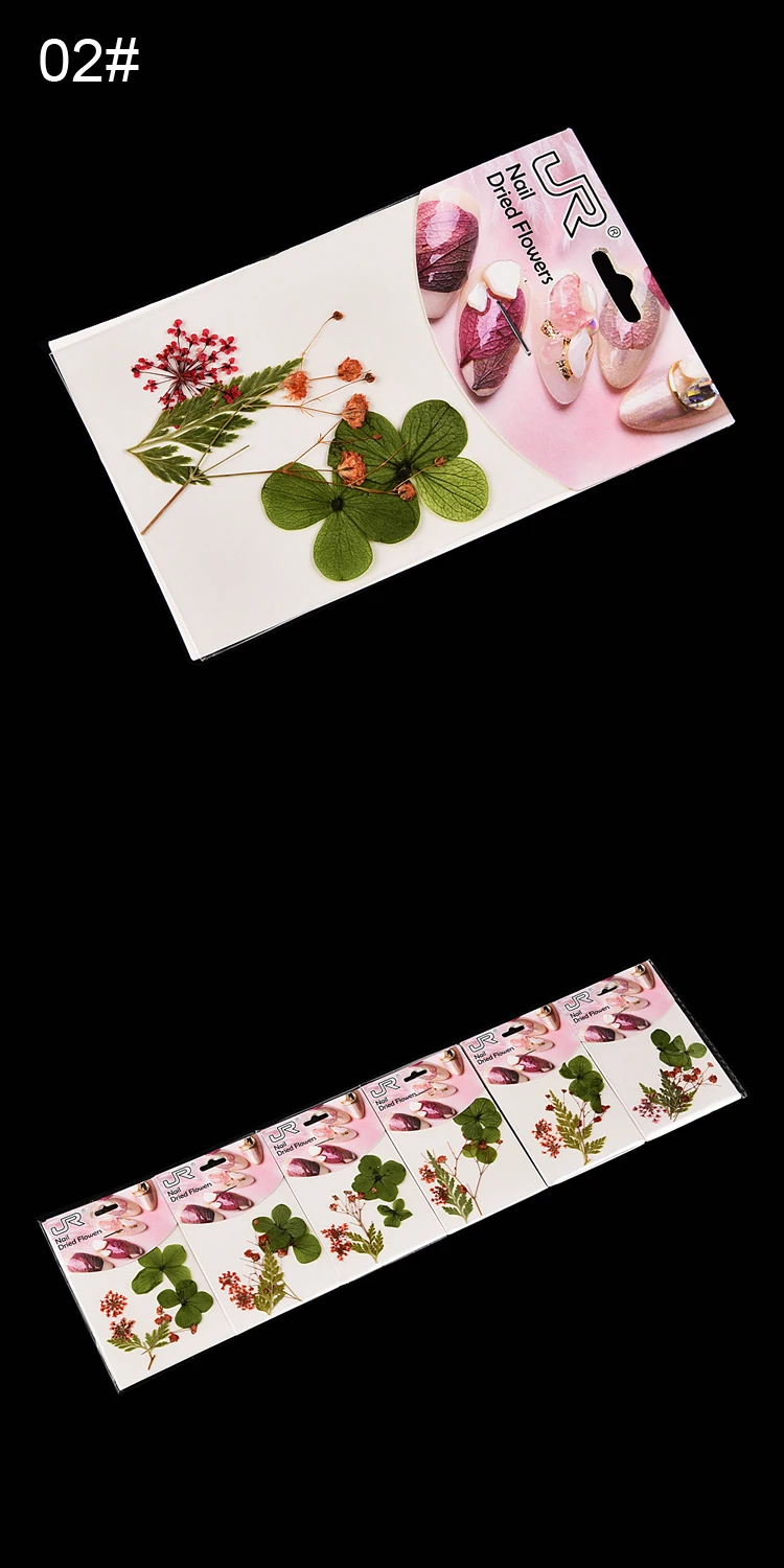 9 Colors Mixed Natural Dry Nail Flowers Wholesale 3d Nail Art