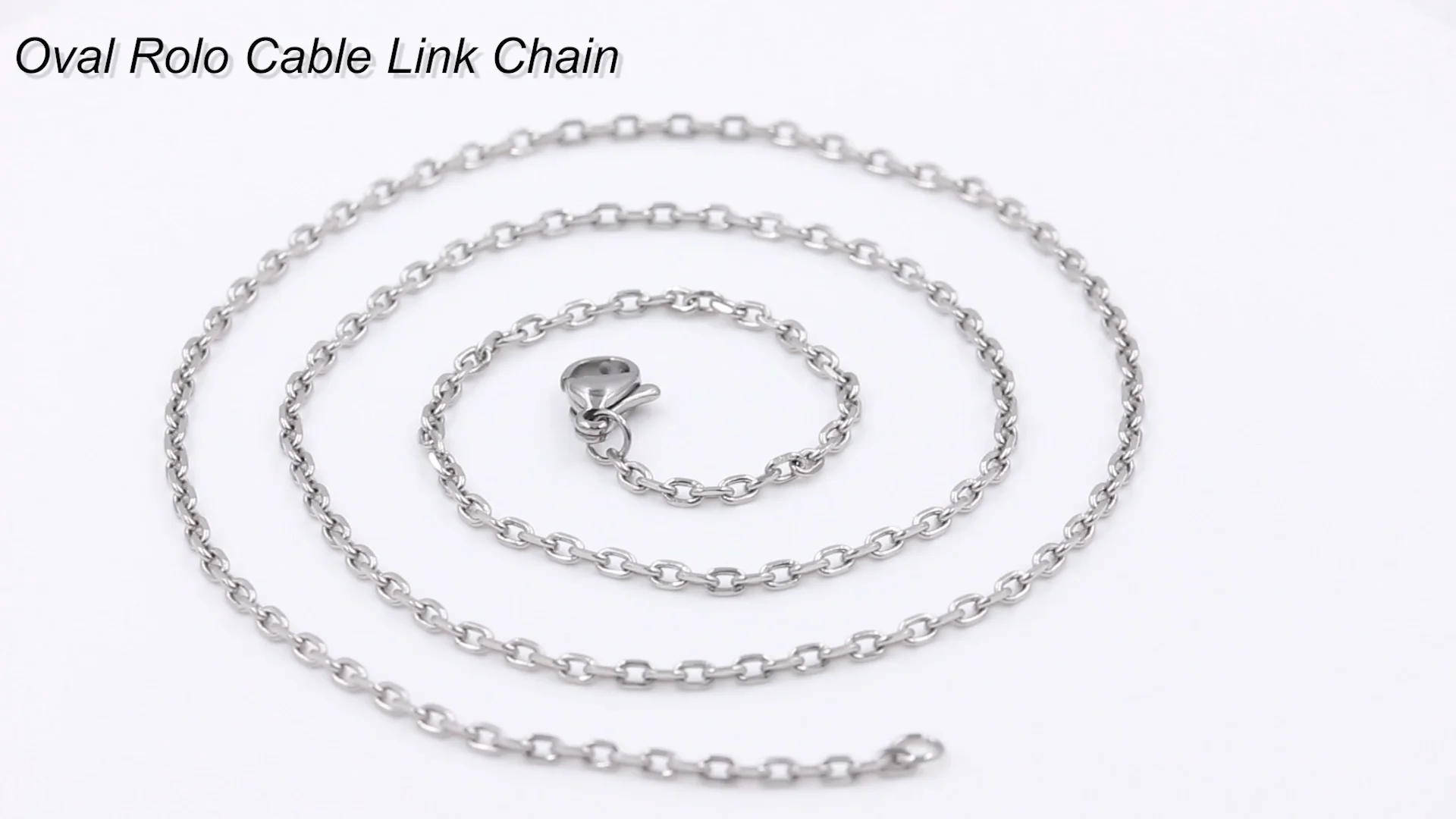 18k Gold Plated Jewelry Oval Rolo Cable Link Chain Necklace For Men