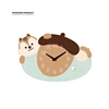 Modern Creative Cartoon Animal Clock Tumbler Squirrel Shape smart Wall clock for Kids bedroom