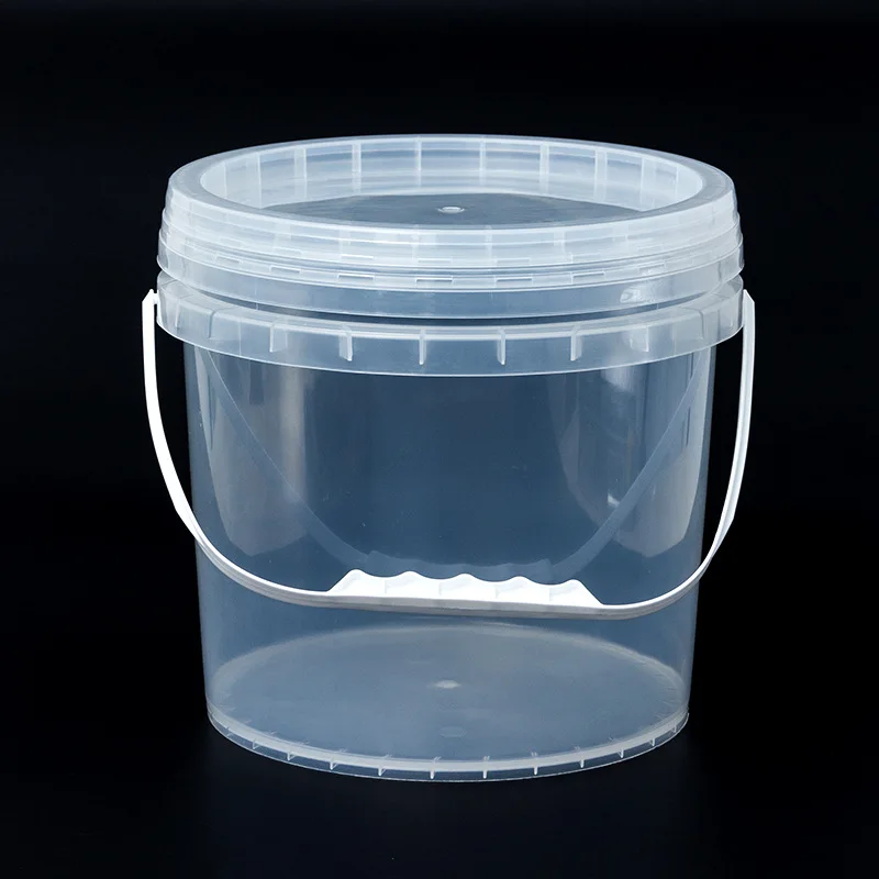 1l 2l 3l 4l 5l Food Grade Clear Ice Cream Honey Plastic Buckets Whit