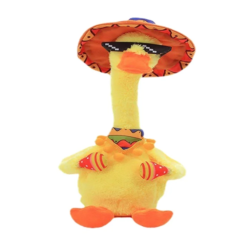 Wholesale Singing Tik Tok Talking Plush Funny Space Dancing Duck Toy