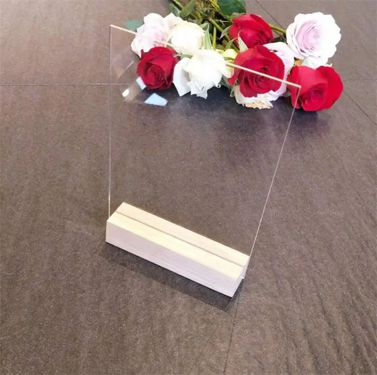 Wood Base Acrylic Table Wedding Sign Holder For Sheetsign Holders Buy Wood Base Acrylic Table