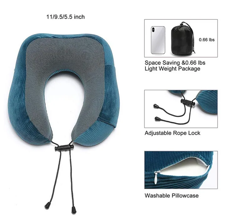 Travel Pillow 100 Pure Memory Foam Neck Pillow Comfortable Neck Pillow