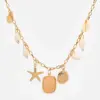 Cheap Amazon best seller fashion necklace multi layered gold ocean shell charm chocker necklace