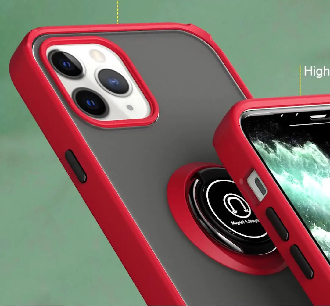 Armor Matte Case for T-Mobile REVVL 7 Pro 6 Pro / REVVL 6 / REVVL 7 Ring  Magnetic Holder Stand Shockproof Cover