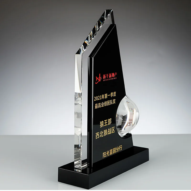 high quality  k9 crystal  trophy awards personalized souvenir gift  fasion shape Sailing trophy supplier