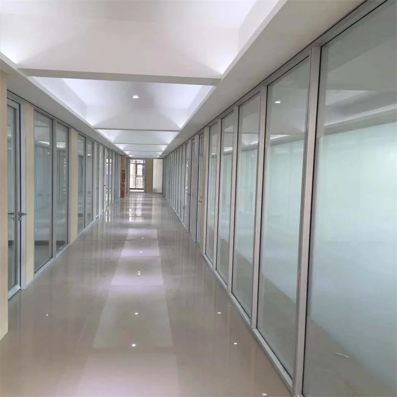 Luxury Retail Store Double Glass Partition | 108mm Wall Thickness Flat Aluminum Frame + Steel Keel supplier