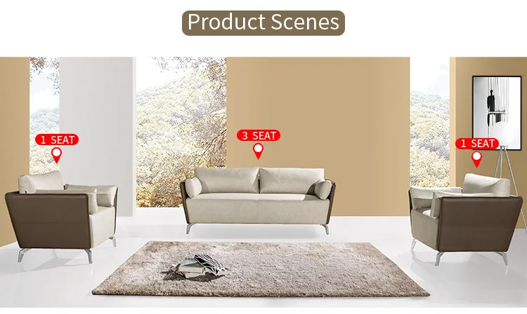 Pengpai Custom Hotel Furniture 2020 Pure Leather Design 1+1+2 Sofa