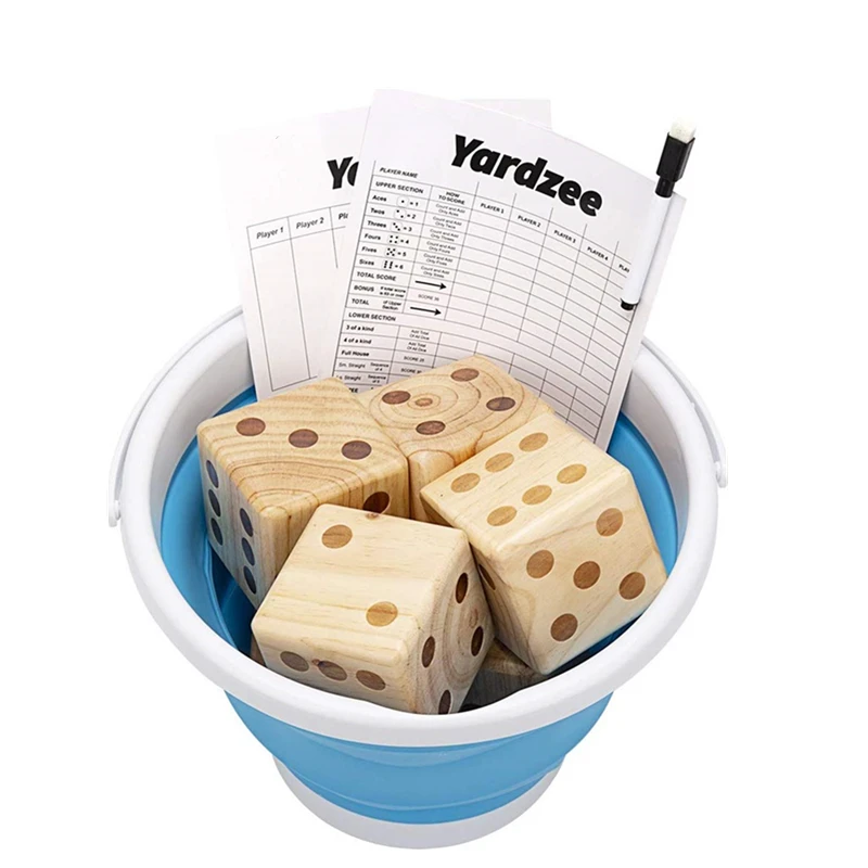 Giant Yard Dice Set (all Weather) With Collapsible Bucket Water Proof