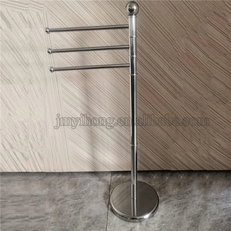Hot Sale Stainless Steel Hotel Floor Free Standing Vertical Three Rail