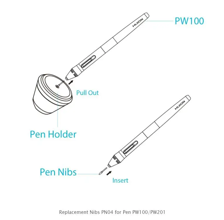 Huion Replacement Pn04 Pen Stylus Nibs Buy Nibs,Huion Pn04