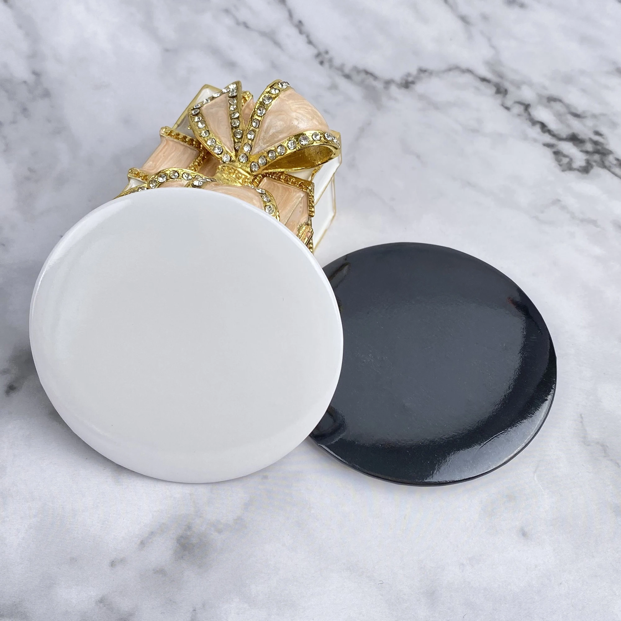 Wholesale Custom Print Logo Cute Acrylic Pocket Round Mini Make Up Hand