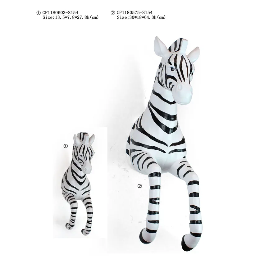 Nordic resin zebra statue animal ornaments gifts desk decorative manufacture