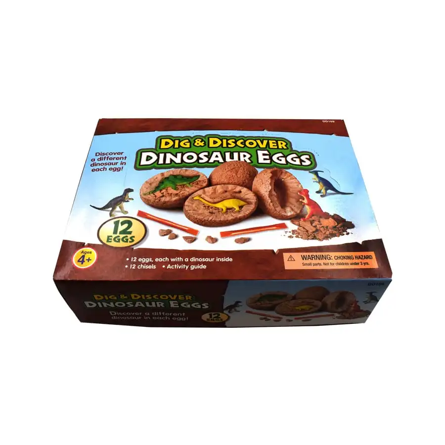 AOKESI 12 Dino Eggs Dig Kit Discover Dinosaur Toys for Kids 12 Dinosaur Fossil Eggs Dino Eggs Excavation Set Birthday for Boys 3 4 5 6 7 8-12 