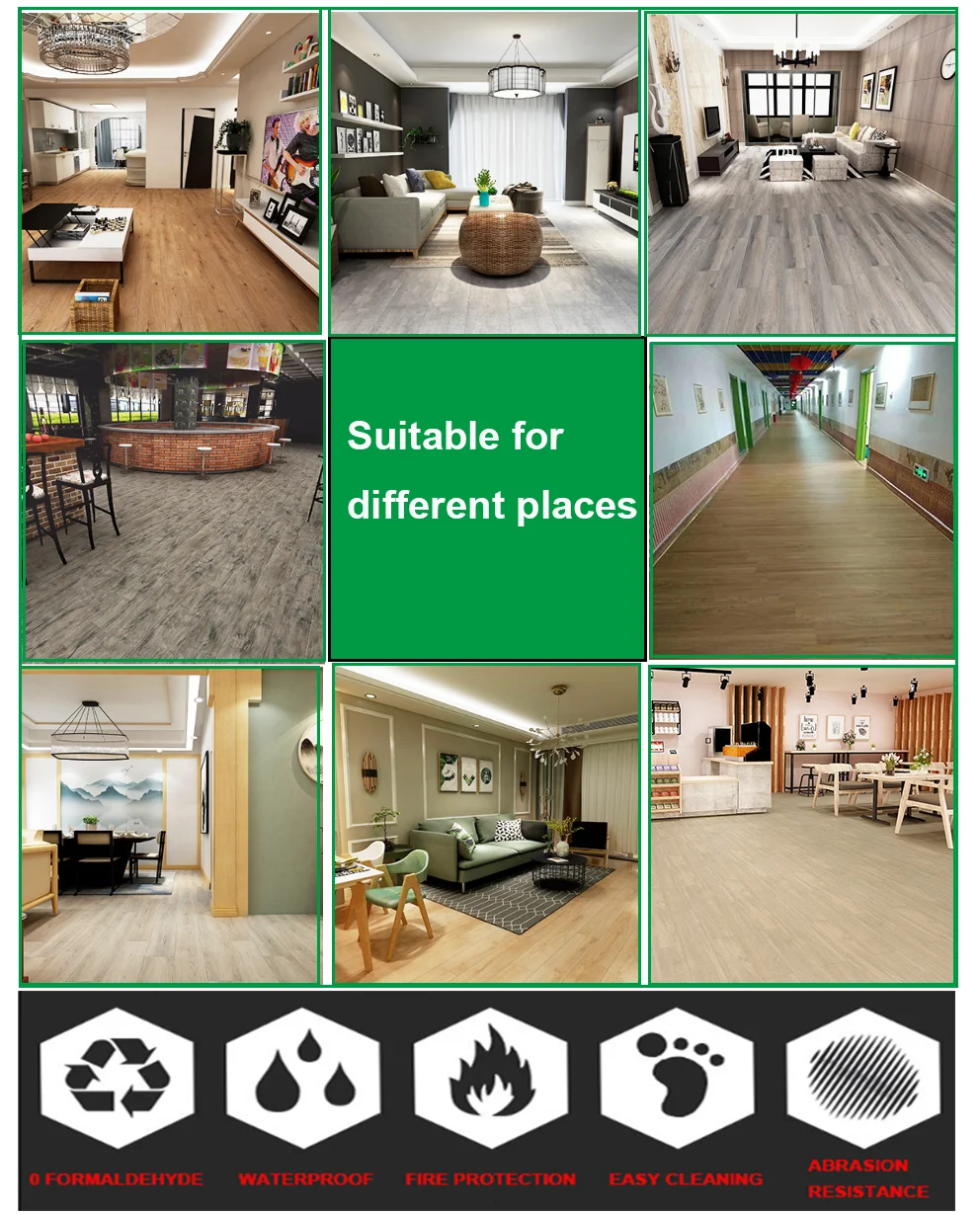 Hot Sale Self Adhesive 2mm Pvc Floor Covering Lvt Vinyl Flooring Piso