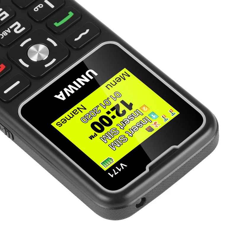 Uniwa V171 1.77 Inch Screen Senior Cheapest Big Keypad Mobile Phone