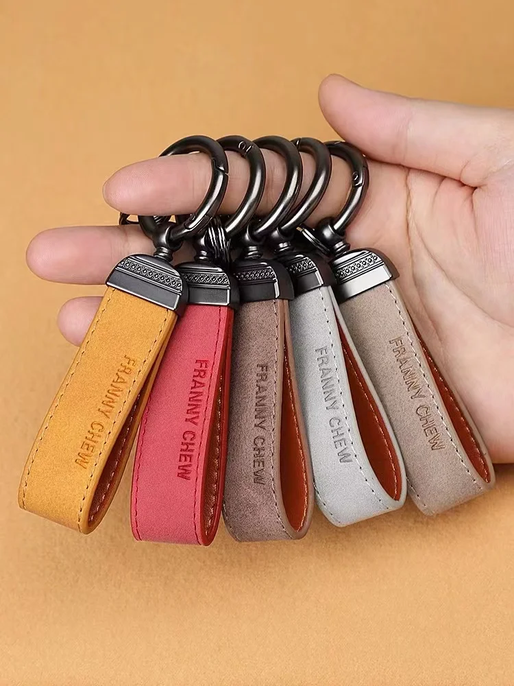 Custom Logo Pu Leather Key Chain Printing Metal Blank Keychain For