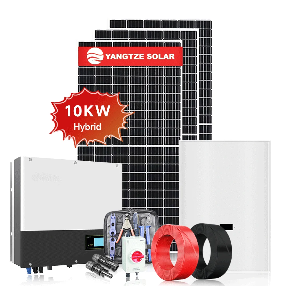 Residential rooftop installation showing 10kWh battery cabinet next to solar inverter and main service panel