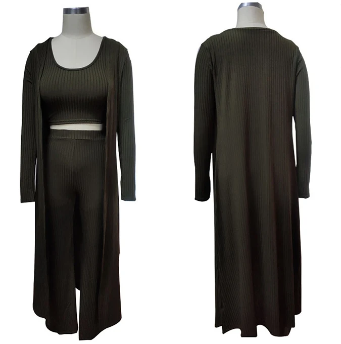 ribbed jumpsuit with long coat