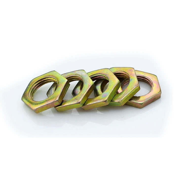 彩色锌六角薄螺母六角螺栓和螺母