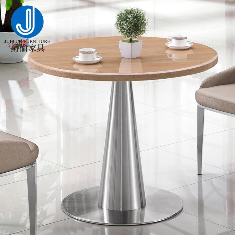 Manufactory Wholesale stainless steel round coffee side table design side table wood