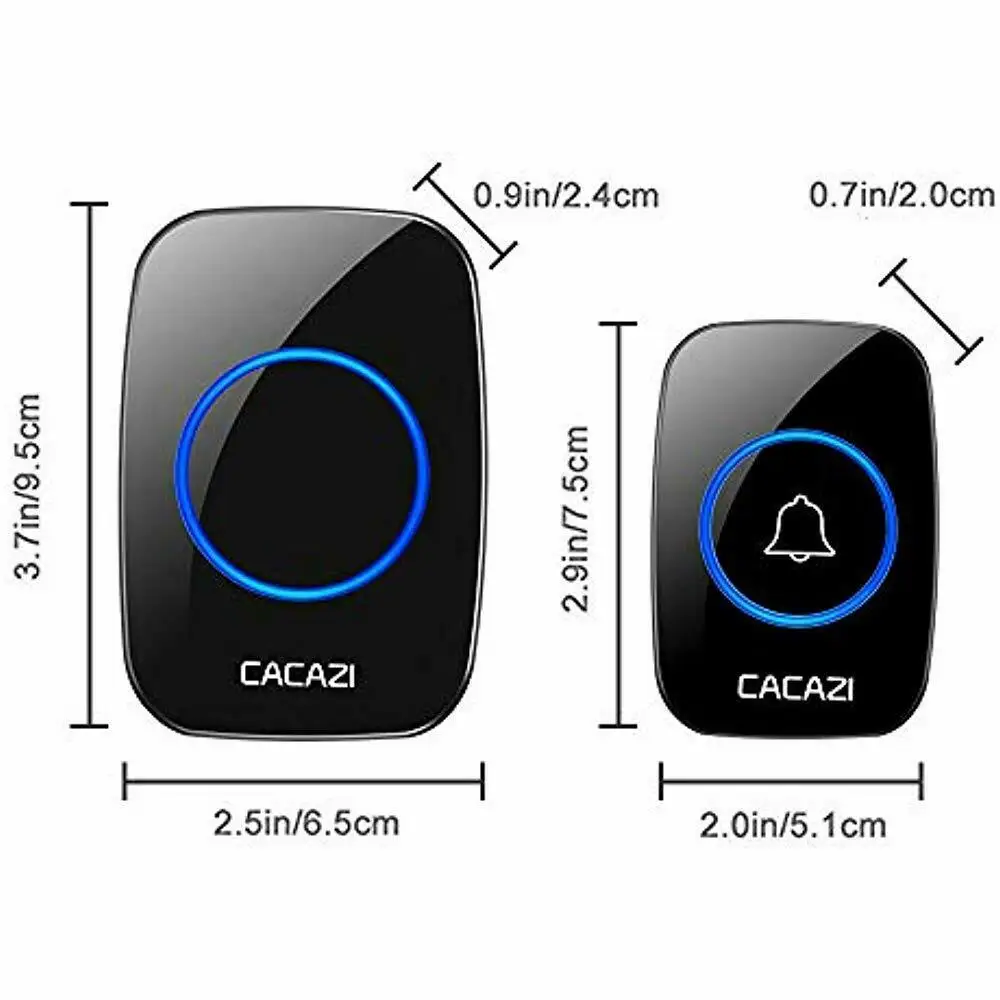 CACAZI New Wireless Doorbell Waterproof 300M Remote US Plug smart Door ringer 