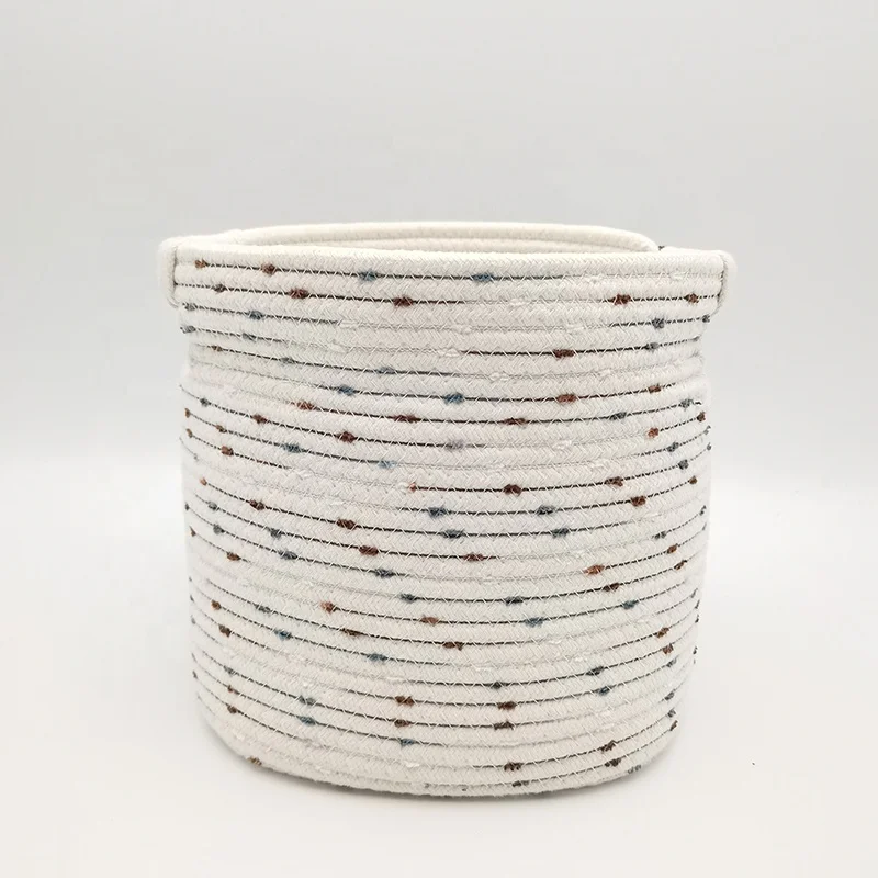 Kuyue Rectangular Cotton Rope Basket,Children's Kids Toy Storage Basket