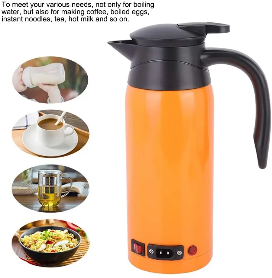 Car Electric Water Kettle 800ml 12v 24v Large Capacity Portable