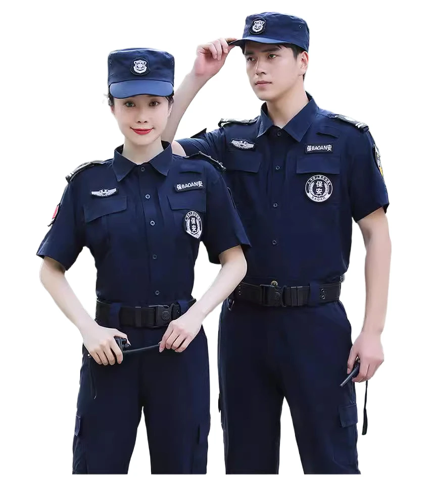 Wholesale Custom Short Sleeve Gray Private Security Uniform Suit Shirt Security Clothing Security Gu