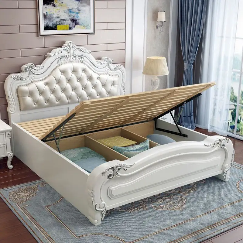 Bedroom Furniture Multifunction Storage King Size Bed With Massage Music Design Of Leather Bed 