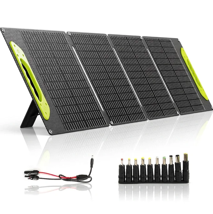 Monocrystalline 20W solar panel with SAE connector and LED status indicator