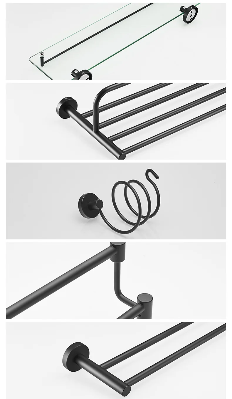 Bathroom Accessories Black Matte Hardware Set Sus304 Stainless Steel Buy Bathroom Accessories