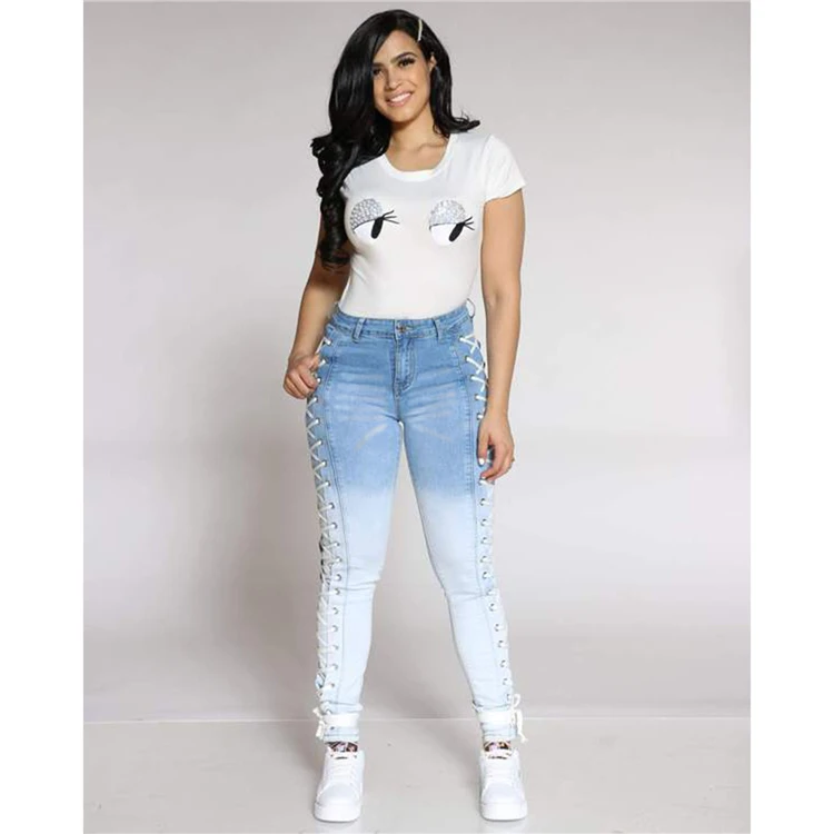 Hot Selling Apparel Fashion Clothing For Women 2021 Women Trousers Denim Jeans Trousers Lady Women Jeans