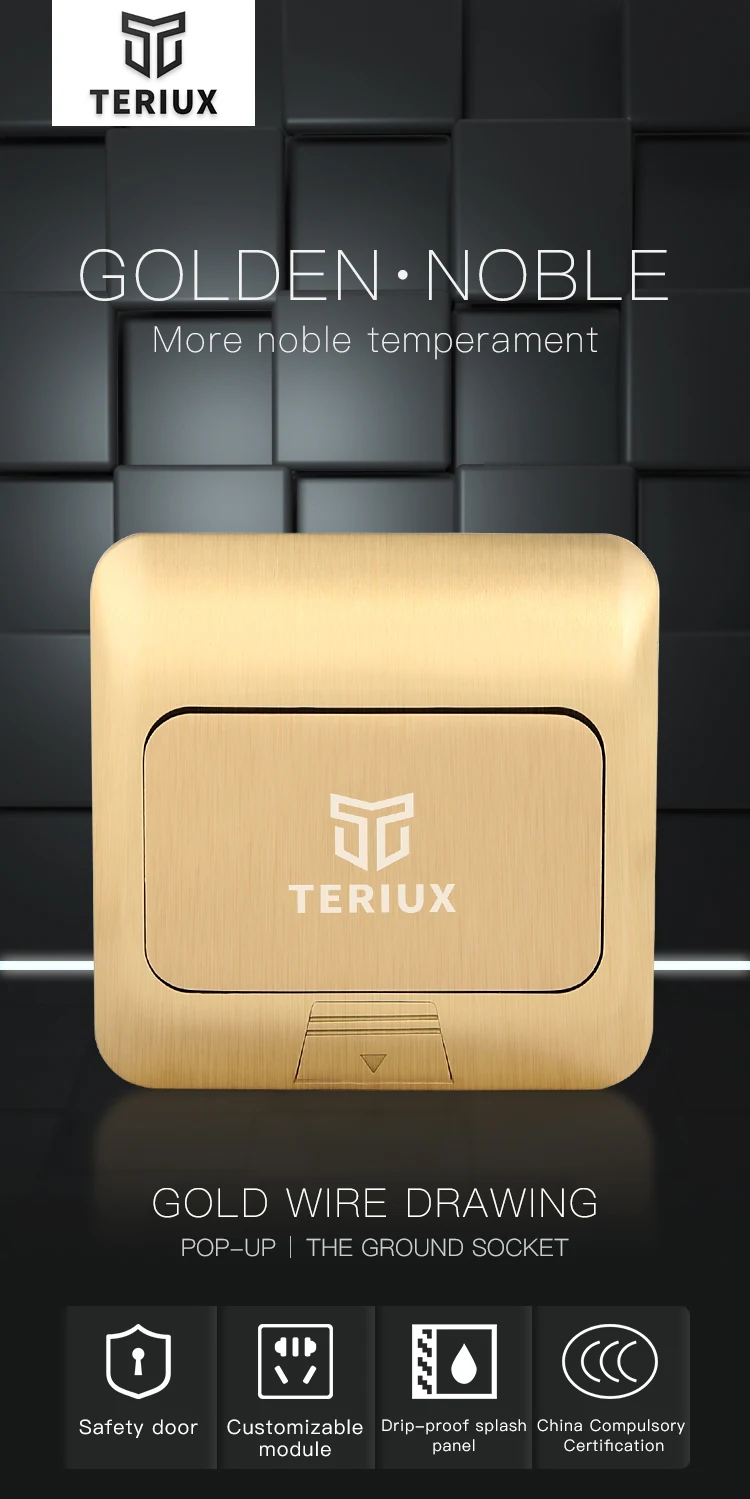 British standard brass power 13A damping pop-up floor outlet box