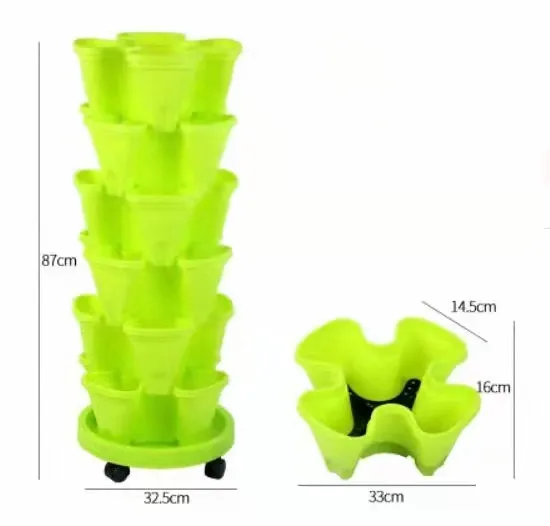 product modern large pp plastic stackable flower pots for floor and shopping mall use vertical design-2