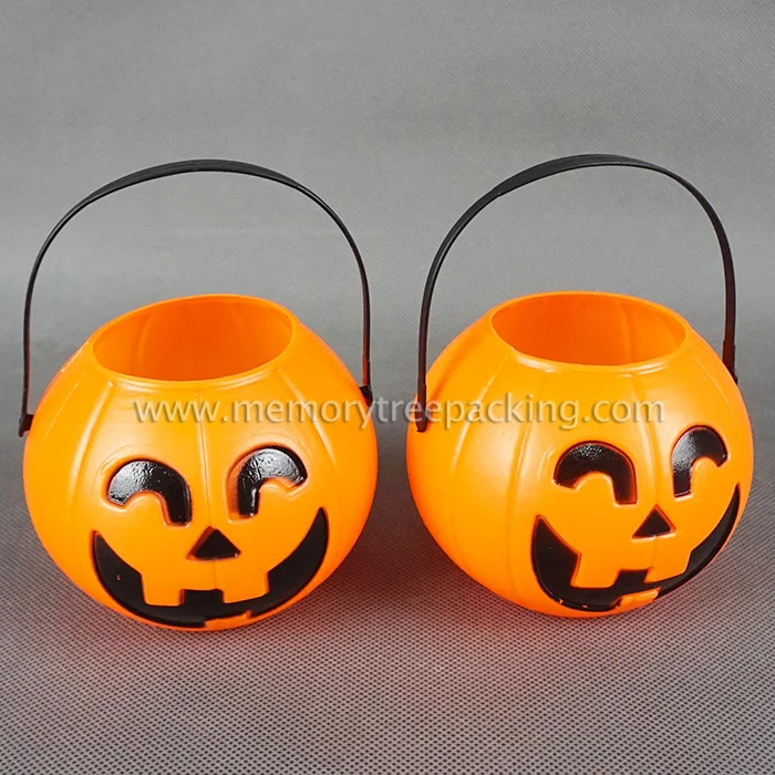 Hot Sell Large Plastic Pumpkin Candy Bucket For Halloween Buy Plastic