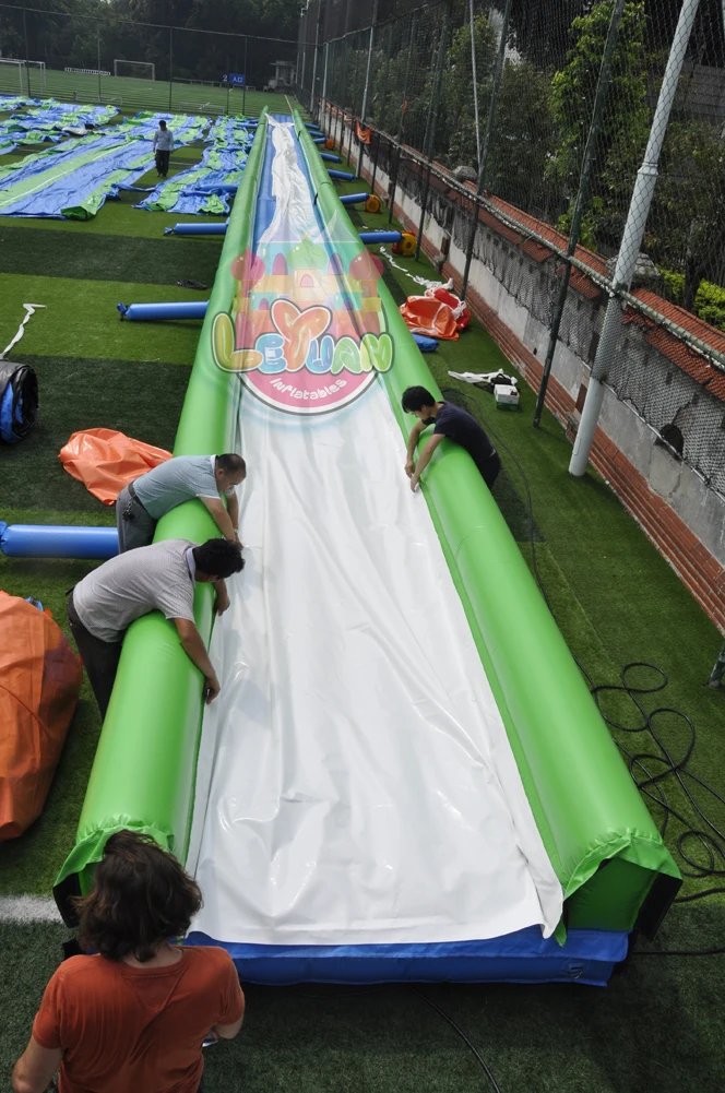 Outdoor 50m Long Inflatable Water Slides China Durable 100m City