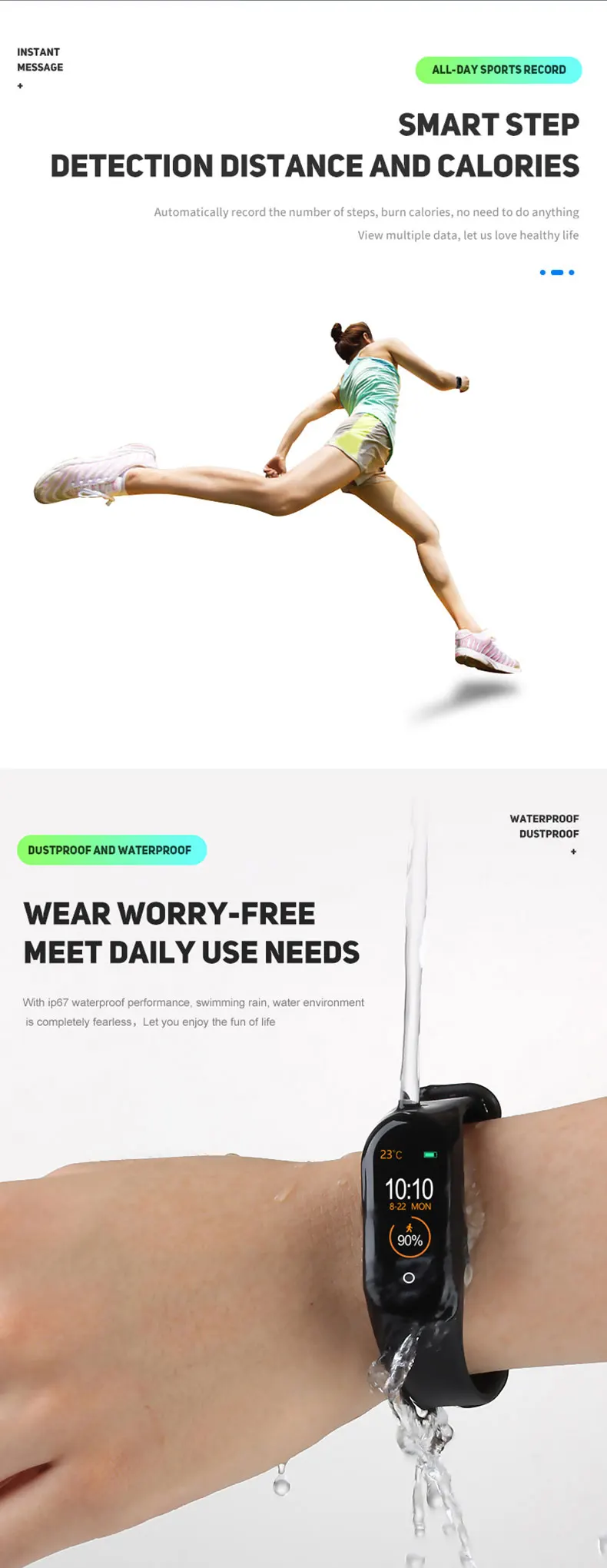 Latest M4 Smart Watch 2019 Sport Bracelet Wristband Waterproof  Low Price Cheap M3 Smart Watch Heart Rate Monitor